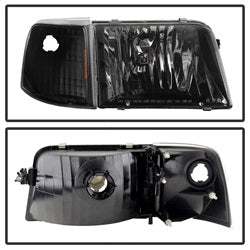 Spyder Auto 9029363 XTune Crystal Headlights; 4 pcs.; w/Corner Lights; Black; - Truck Part Superstore