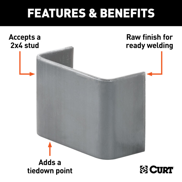 CURT 83072 Raw Steel Weld-On Stake Pocket (3-1/2in. x 1-5/8in. I.D.) - Truck Part Superstore