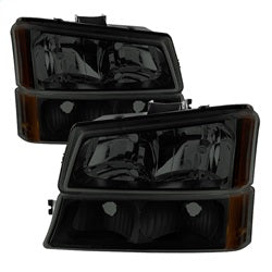 Spyder Auto 9030253 XTune Crystal Headlights/Bumper Lights; Black Smoke; - Truck Part Superstore