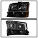 Spyder Auto 9030253 XTune Crystal Headlights/Bumper Lights; Black Smoke; - Truck Part Superstore