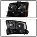 Spyder Auto 9030253 XTune Crystal Headlights/Bumper Lights; Black Smoke; - Truck Part Superstore