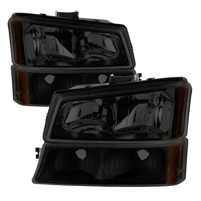 Spyder Auto 9030253 XTune Crystal Headlights/Bumper Lights; Black Smoke; - Truck Part Superstore