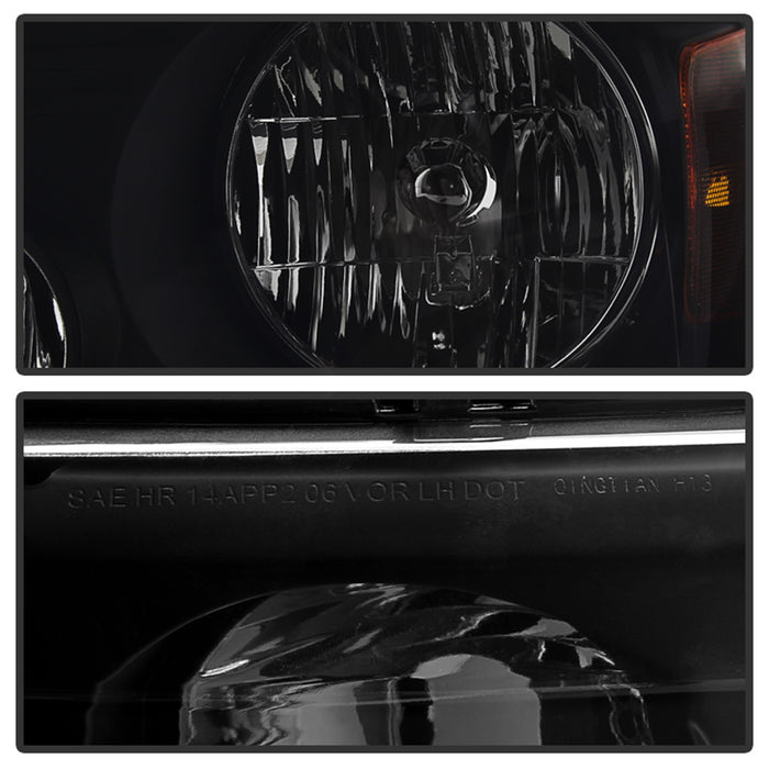 Spyder Auto 9030338 XTune Crystal Headlights; Amber/Black Smoked; - Truck Part Superstore