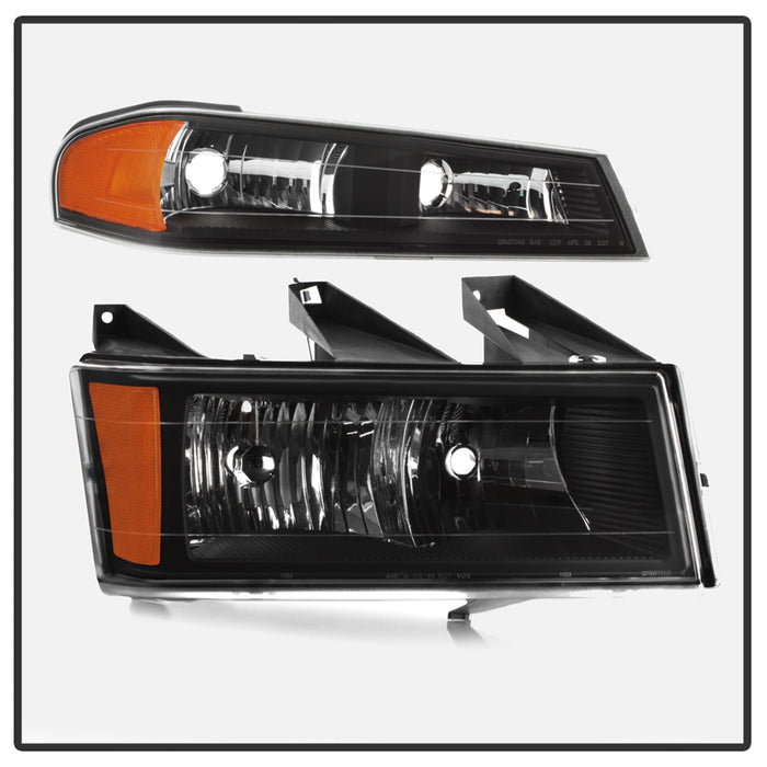 Spyder Auto 9032110 XTune Headlights; OEM; w/Bumper Lights; Black; - Truck Part Superstore