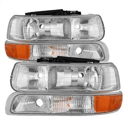Spyder Auto 9035111 XTune Headlights; w/Bumper Lights; Chrome; - Truck Part Superstore