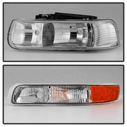 Spyder Auto 9035111 XTune Headlights; w/Bumper Lights; Chrome; - Truck Part Superstore