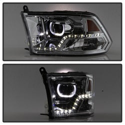 Spyder Auto 9036743 XTune Halo Projector Headlights; LED; Chrome; - Truck Part Superstore