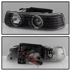 Spyder Auto 9036781 XTune Halo Projector Headlights; 4 pc.; LED; w/Bumper Lights; Black; - Truck Part Superstore