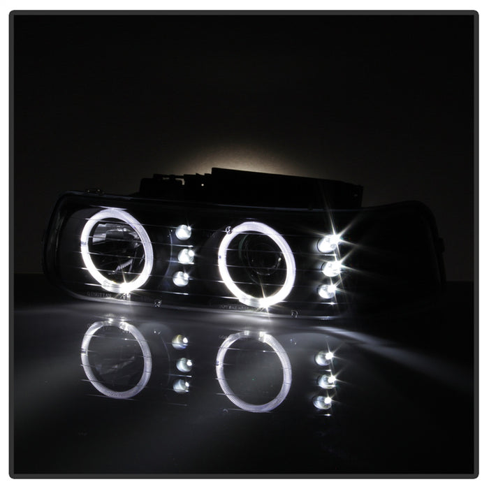 Spyder Auto 9036781 XTune Halo Projector Headlights; 4 pc.; LED; w/Bumper Lights; Black; - Truck Part Superstore