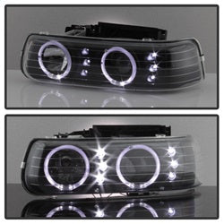 Spyder Auto 9036781 XTune Halo Projector Headlights; 4 pc.; LED; w/Bumper Lights; Black; - Truck Part Superstore