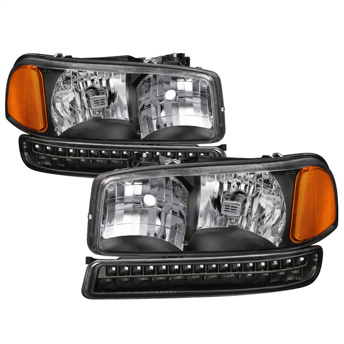 Spyder Auto 9037399 XTune Headlights; w/LED Bumper Lights; Black; - Truck Part Superstore