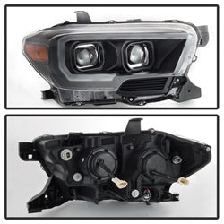Spyder Auto 9039256 XTune DRL Light Bar Projector Headlights; w/Sequential Turn Signal; Black; - Truck Part Superstore