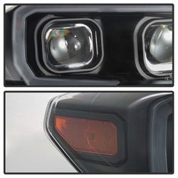 Spyder Auto 9039256 XTune DRL Light Bar Projector Headlights; w/Sequential Turn Signal; Black; - Truck Part Superstore