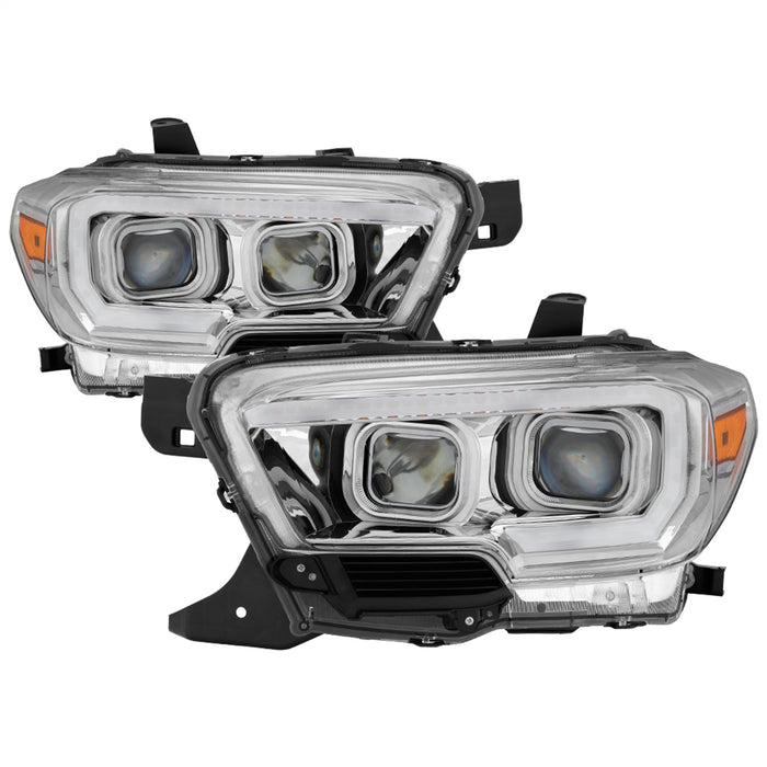 Spyder Auto 9039263 XTune DRL Light Bar Projector Headlights; w/Sequential Turn Signal; Chrome; - Truck Part Superstore
