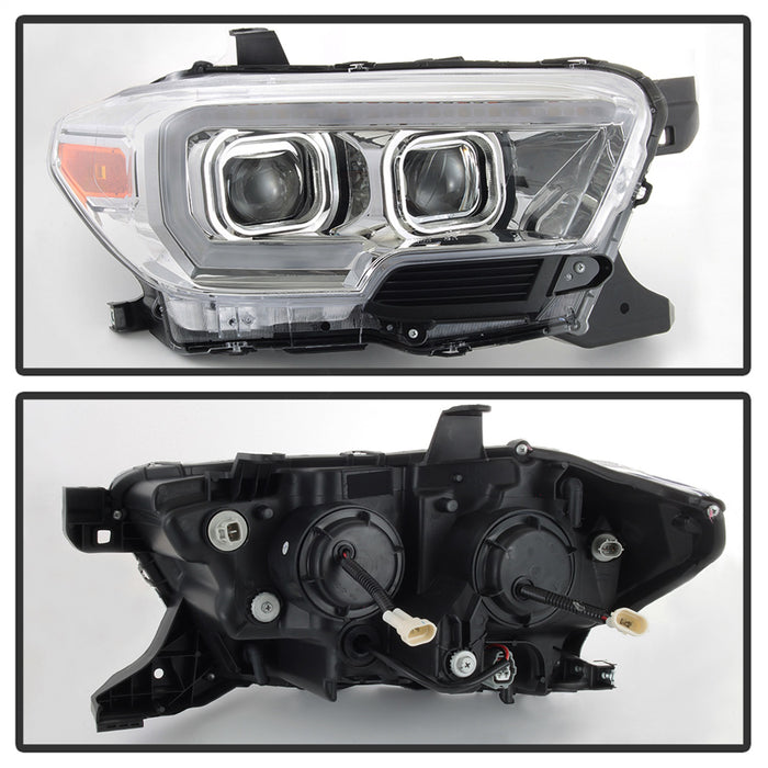 Spyder Auto 9039263 XTune DRL Light Bar Projector Headlights; w/Sequential Turn Signal; Chrome; - Truck Part Superstore