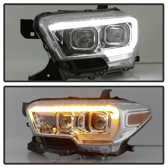 Spyder Auto 9039263 XTune DRL Light Bar Projector Headlights; w/Sequential Turn Signal; Chrome; - Truck Part Superstore
