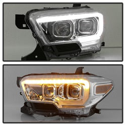 Spyder Auto 9039263 XTune DRL Light Bar Projector Headlights; w/Sequential Turn Signal; Chrome; - Truck Part Superstore