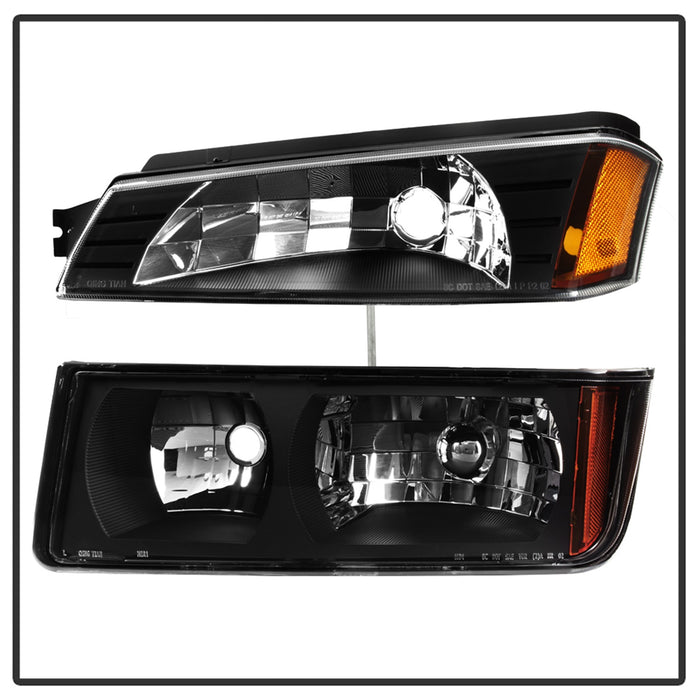 Spyder Auto 9040641 XTune Headlights; OEM; w/Bumper Lights; Black; - Truck Part Superstore