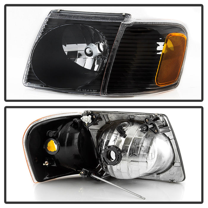 Spyder Auto 9042614 OEM Style Headlights; 4 pc.; w/Corner; Black; - Truck Part Superstore