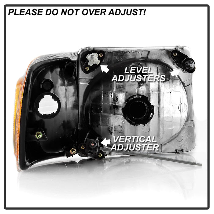 Spyder Auto 9042614 OEM Style Headlights; 4 pc.; w/Corner; Black; - Truck Part Superstore