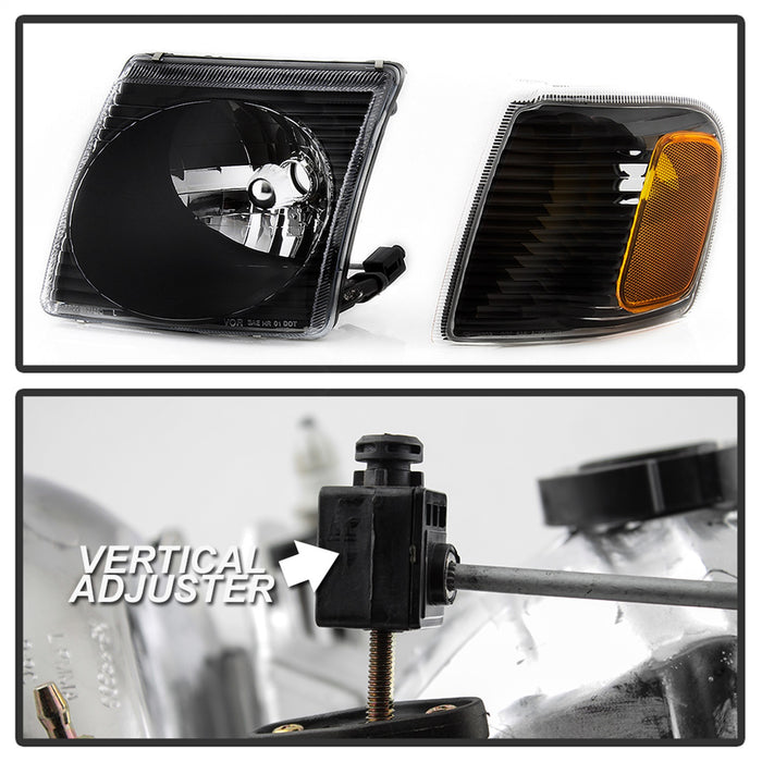 Spyder Auto 9042614 OEM Style Headlights; 4 pc.; w/Corner; Black; - Truck Part Superstore