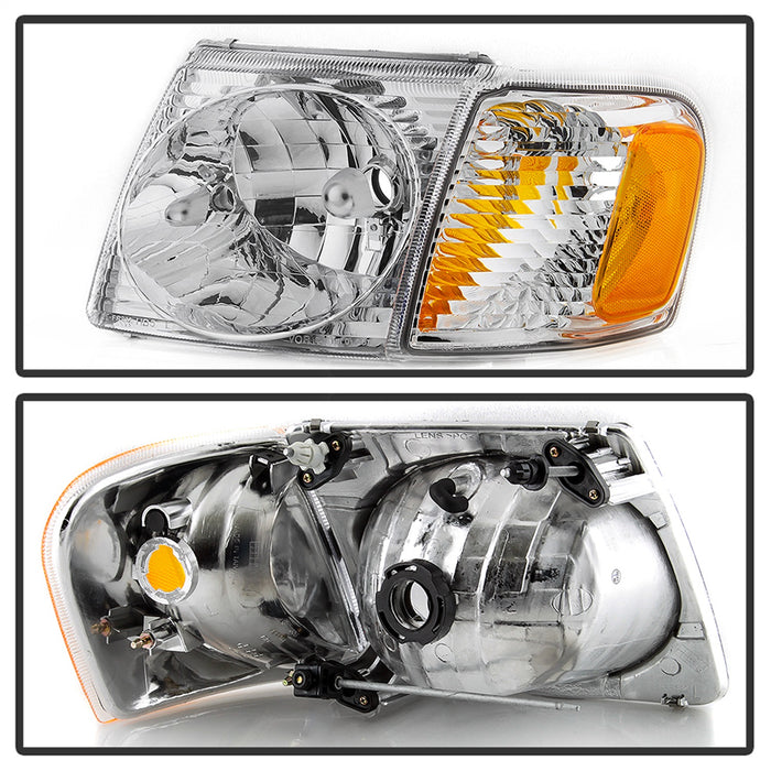 Spyder Auto 9042621 OEM Style Headlights; 4 pc.; w/Corner; Chrome; - Truck Part Superstore