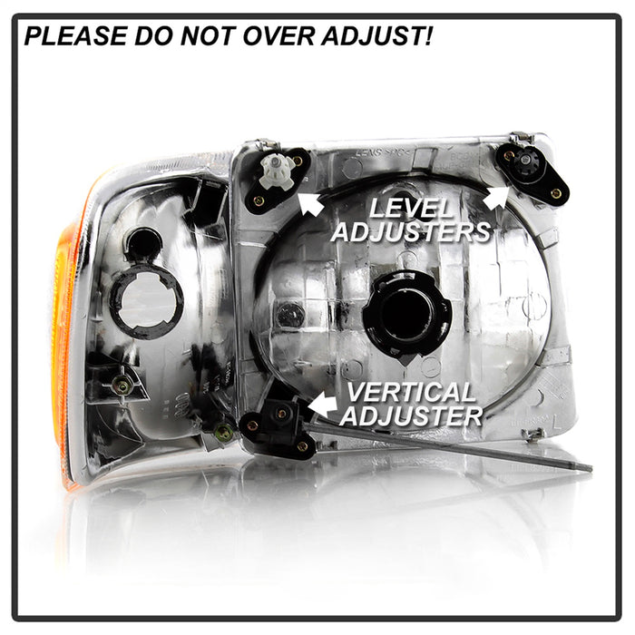Spyder Auto 9042621 OEM Style Headlights; 4 pc.; w/Corner; Chrome; - Truck Part Superstore