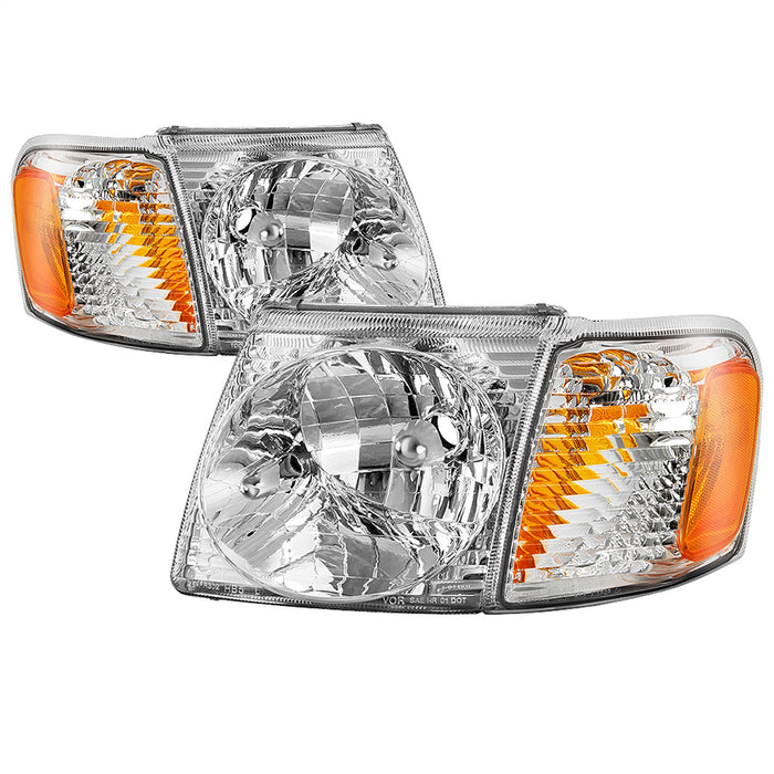 Spyder Auto 9042621 OEM Style Headlights; 4 pc.; w/Corner; Chrome; - Truck Part Superstore