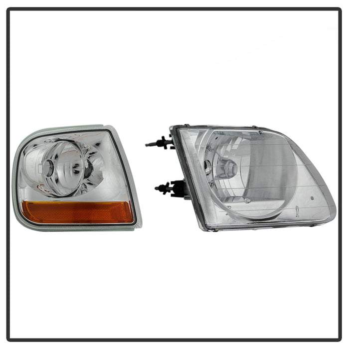 Spyder Auto 9042645 OEM Style Headlights; 4 pc.; w/Corner; Chrome; - Truck Part Superstore