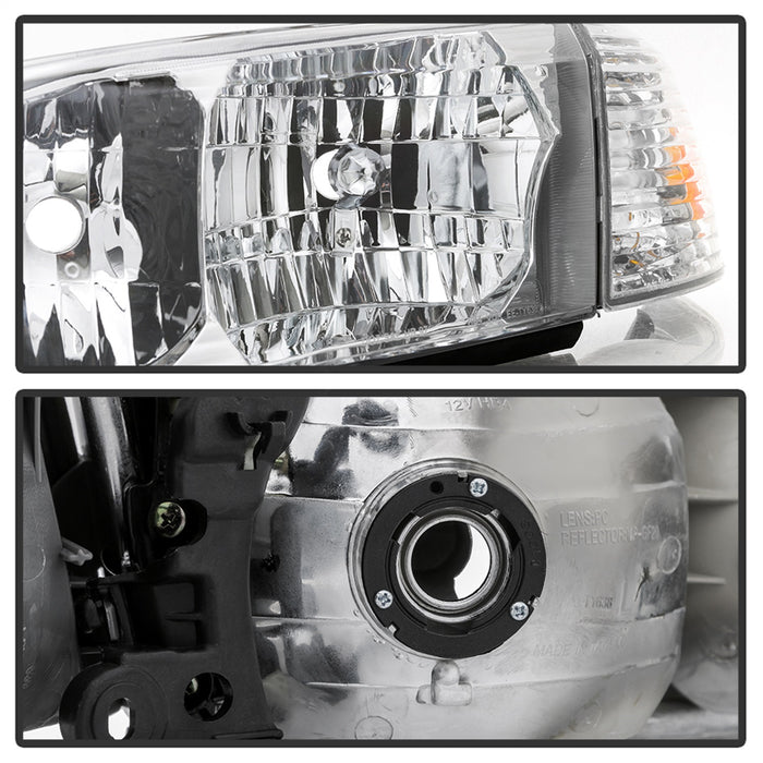 Spyder Auto 9042812 OEM Style Headlights; 4 pc.; w/Corner Lights; Chrome; - Truck Part Superstore
