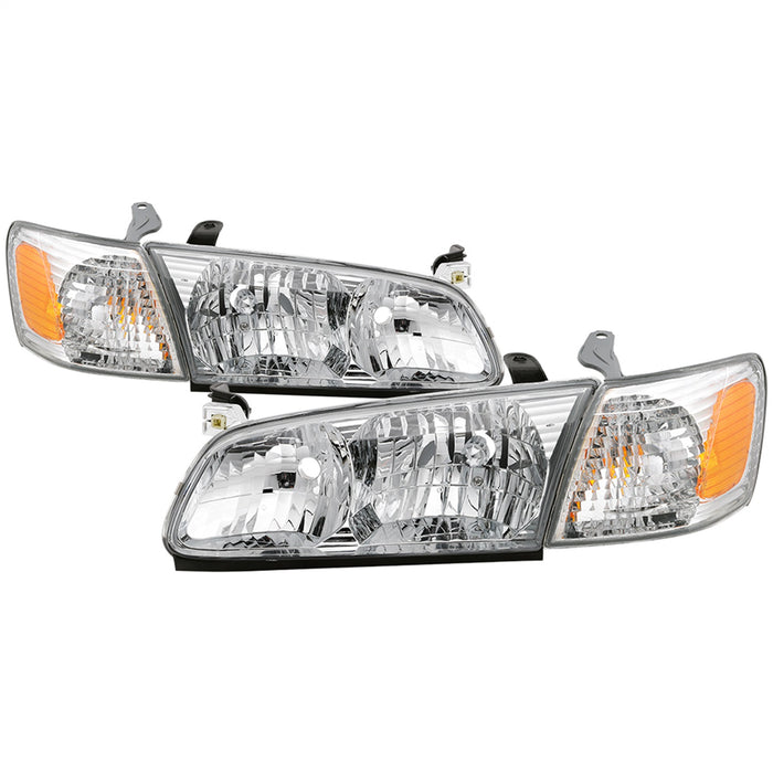 Spyder Auto 9042812 OEM Style Headlights; 4 pc.; w/Corner Lights; Chrome; - Truck Part Superstore