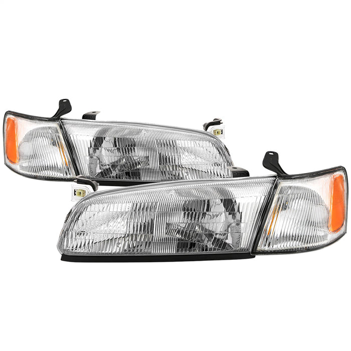 Spyder Auto 9042843 OEM Style Headlights; 4 pc.; w/Corner Lights; Chrome; - Truck Part Superstore