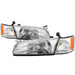 Spyder Auto 9042843 OEM Style Headlights; 4 pc.; w/Corner Lights; Chrome; - Truck Part Superstore