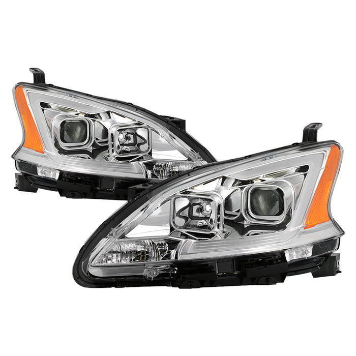 Spyder Auto 9042980 DRL LED Light Bar Projector Headlights; Chrome; Halogen Models Only; - Truck Part Superstore