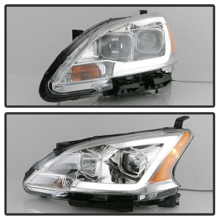 Spyder Auto 9042980 DRL LED Light Bar Projector Headlights; Chrome; Halogen Models Only; - Truck Part Superstore
