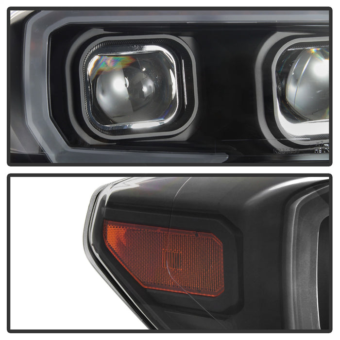 Spyder Auto 9042997 DRL Light Bar Projector Headlights; w/Sequential Turn Signal; Black; - Truck Part Superstore