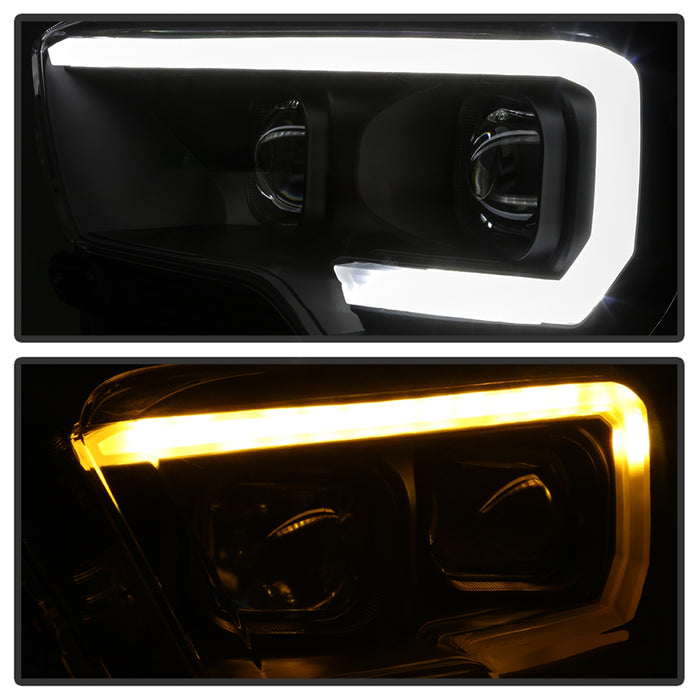 Spyder Auto 9042997 DRL Light Bar Projector Headlights; w/Sequential Turn Signal; Black; - Truck Part Superstore