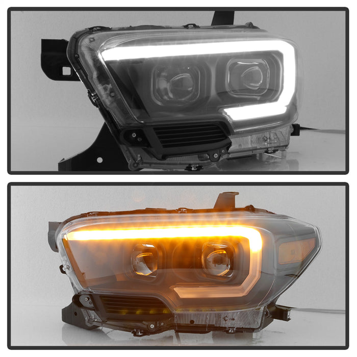 Spyder Auto 9042997 DRL Light Bar Projector Headlights; w/Sequential Turn Signal; Black; - Truck Part Superstore