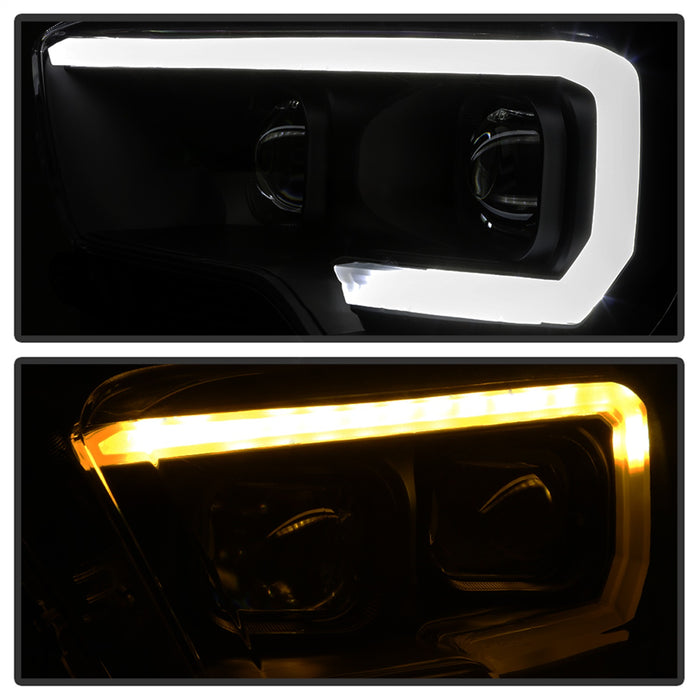 Spyder Auto 9043000 DRL Light Bar Projector Headlights; w/Sequential Turn Signal; Black Smoke; - Truck Part Superstore