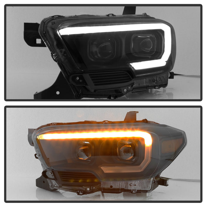 Spyder Auto 9043000 DRL Light Bar Projector Headlights; w/Sequential Turn Signal; Black Smoke; - Truck Part Superstore