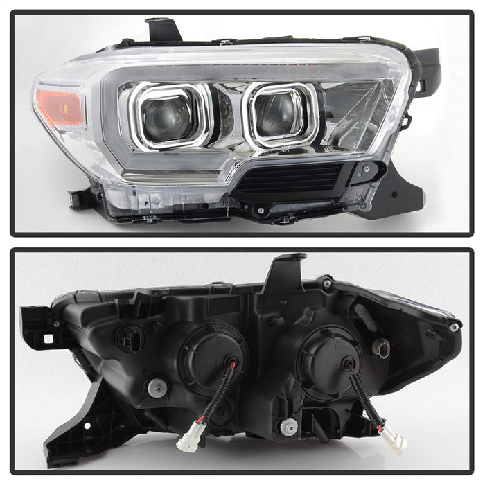 Spyder Auto 9043017 DRL Light Bar Projector Headlights; w/Sequential Turn Signal; Chrome; - Truck Part Superstore