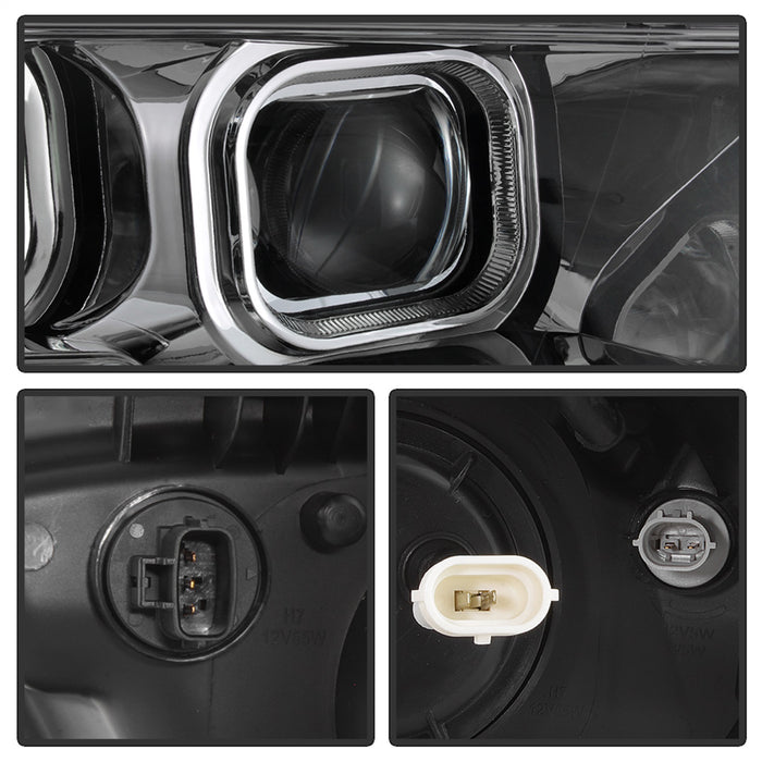 Spyder Auto 9043017 DRL Light Bar Projector Headlights; w/Sequential Turn Signal; Chrome; - Truck Part Superstore