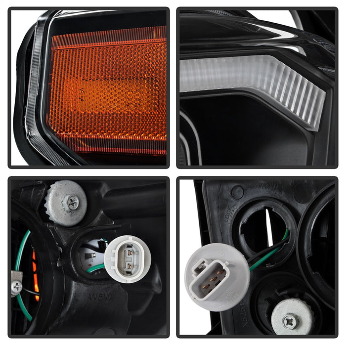 Spyder Auto 9043024 DRL LED Light Bar Projector Headlights; Black; - Truck Part Superstore