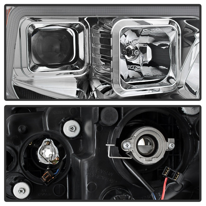 Spyder Auto 9043048 DRL LED Light Bar Projector Headlights; Chrome; - Truck Part Superstore