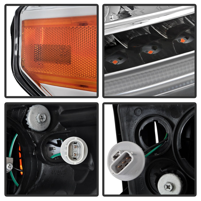 Spyder Auto 9043048 DRL LED Light Bar Projector Headlights; Chrome; - Truck Part Superstore