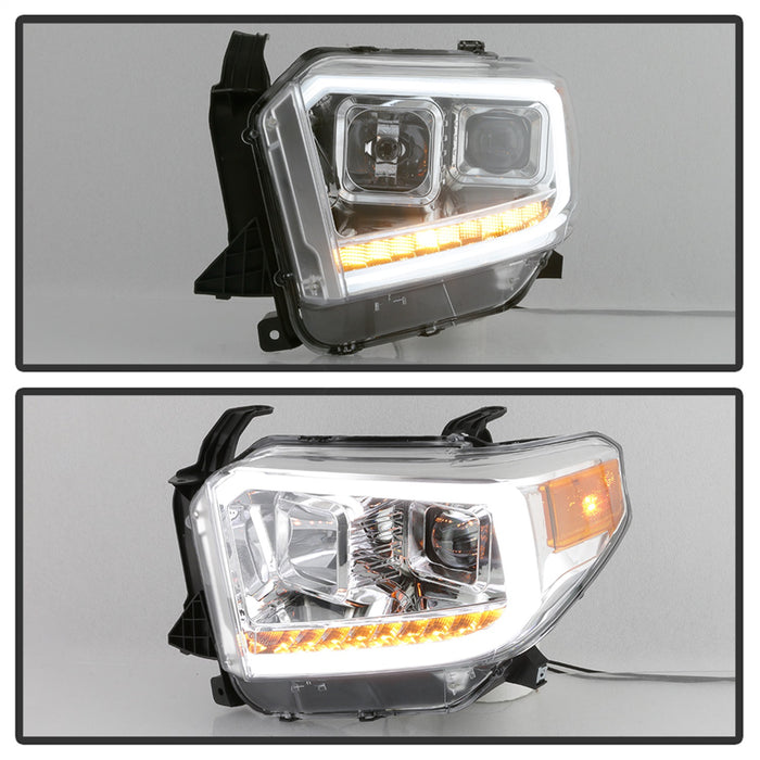 Spyder Auto 9043048 DRL LED Light Bar Projector Headlights; Chrome; - Truck Part Superstore