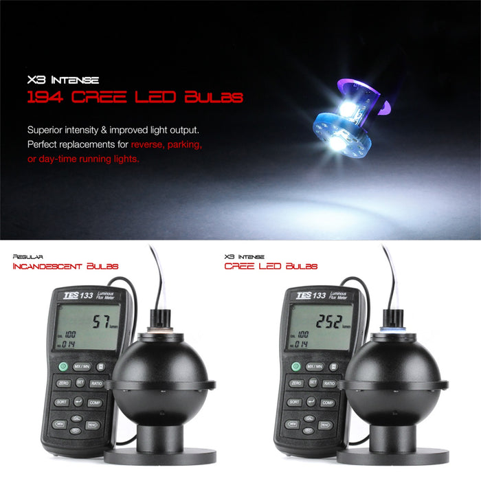 Spyder Auto 9044847 XTune CREE Chip Machine-Soldered Bulb; 3 x CREE; Pair; White 5500K; T10/194; - Truck Part Superstore