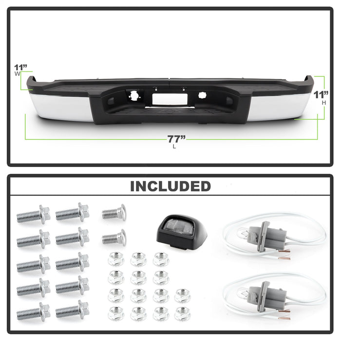 Spyder Auto 9047350 OEM Style Steel Rear Bumper - Truck Part Superstore