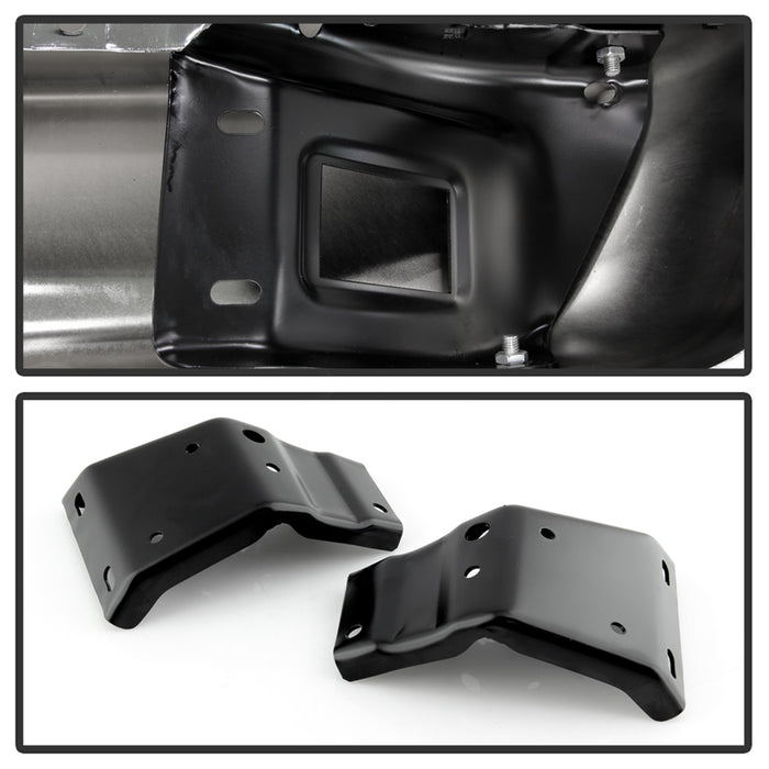 Spyder Auto 9047367 OEM Style Steel Rear Bumper; Chrome; Incl. Brackets Hardware And Step Pads; - Truck Part Superstore