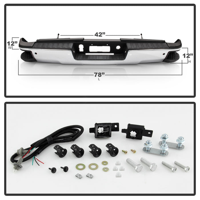 Spyder Auto 9048814 Rear Steel Bumper; Chrome; OEM PN[84077957-PFM]; - Truck Part Superstore